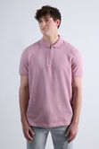 Premium Comfort Quarter Zip Jacquard Polo, Pink view# 1