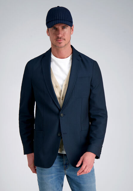 Smart Wash&trade; Birdseye Sport Coat, Dark Navy