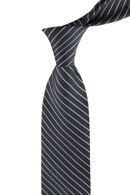 Tadeo Pin Stripe Tie, Black view# 5