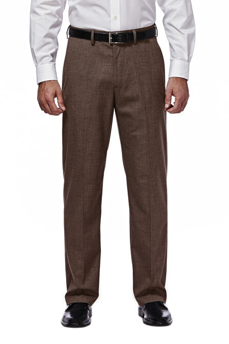 J.M. Haggar Premium Stretch Suit Pant - Flat Front, Chocolate view# 1